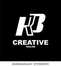Vector fresco del logotipo de la letra negra de KB, diseño del icono de la compañía.