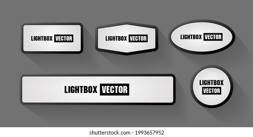 cool black lightbox wall signage vector collection for putting your text or logo