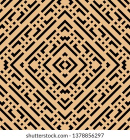 cool black orange Art Deco Seamless kraft paper brown and black grunge diagonal vintage ancient tribal geo op art mod pattern