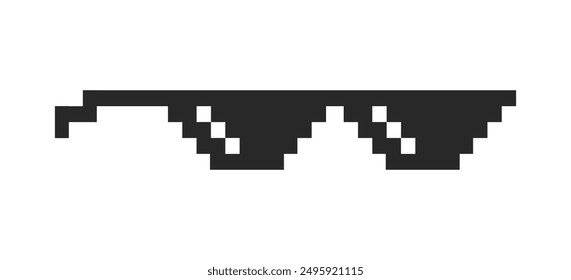 Cool Black Pixelated Glasses Retro Icon