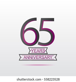 Cool Black Purple 65 Years Anniversary Stock Vector (Royalty Free ...