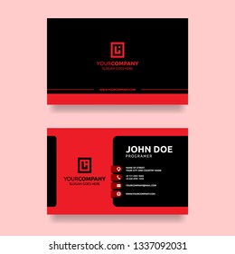 Cool black and red design template for name and business card