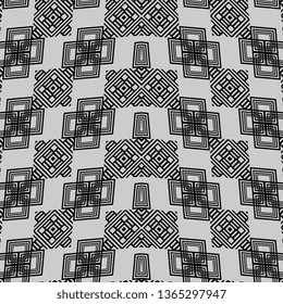 cool black and white Art Deco Vector textured background. Abstract seamless pattern of a plurality stylized elements