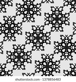 cool black and white Art Deco Hexagonal symmetry vector ornaments. Geometric pattern for ceramic tile, surface design, textiles, printing, wallpaper.