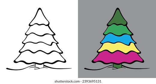 COOL BLACK AND WHITE CHRISTMAS TREE VECTOR