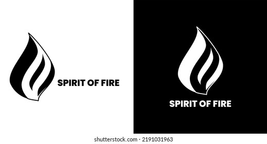 cool black and white fire logo. show enthusiasm in an association or association. art simple design vektor