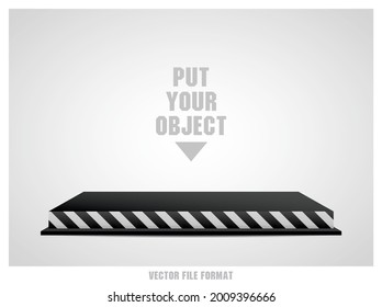rectángulo de patrón rayado blanco y negro fresco pantalla de 3d ilustración vector para poner el objeto
