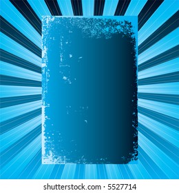 cool blue background with plenty of blank copy space on a radiating design