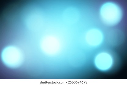 Cool Blue Bokeh Abstract Background. Soft Cyan and Teal Light Effects for Modern Design, Background decoration