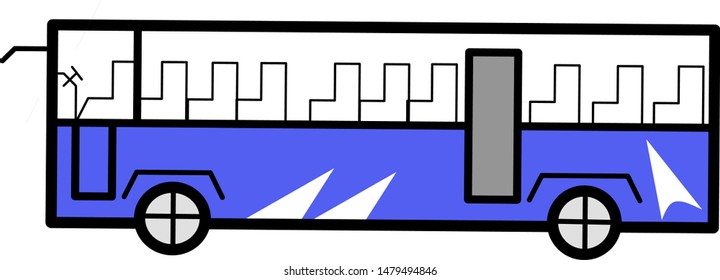 cool blue city bus image.  vector