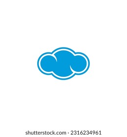 Diseño de logotipo en nube azul frío 