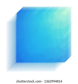 Cool blue color, 3d square banner & background with striped lines. Ideal for brochure & flyer cover design.