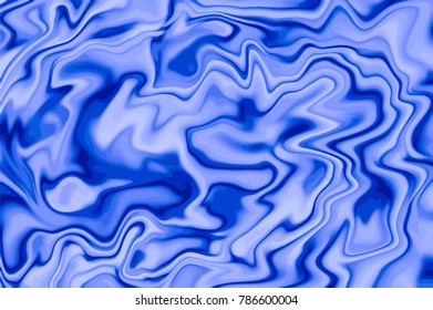 Cool blue digital marbling. Abstract colorful backdrop. Liquid paint abstraction. Cartoon color palette mesh. Vibrant marbling texture for festive party invitations and product package design
