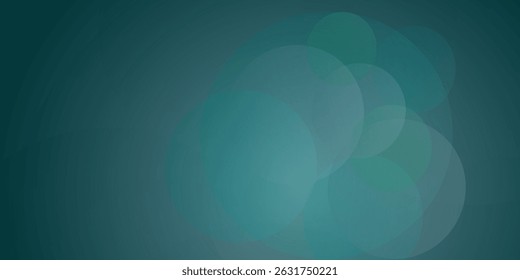 Cool blue green background created in camera with a macro lens with overlapping bokeh circular shapes soft edges light and dark areas with room for copy and text