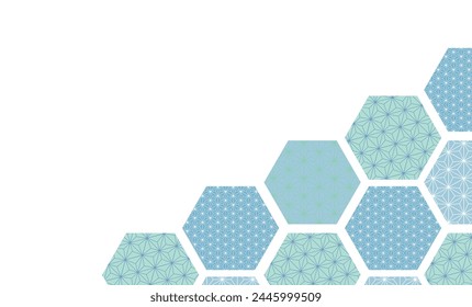 Material de fondo de azulejo hexagonal de patrón japonés azul fresco