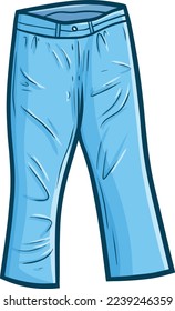 Cool blue jeans cartoon illustration for men or women.