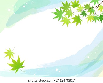 Cool blue maple background frame