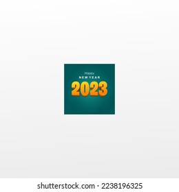 Cool Blue New Year 2023 greeting card