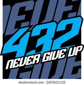 Vector azul fresco del número 432, fondo negro abstracto, diseño libre.