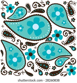 Cool Blue Paisley