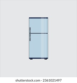 cool blue refrigerator flat design