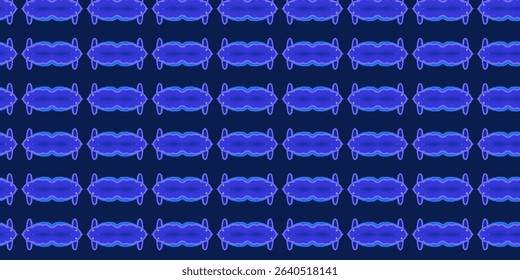 Cool Blue Seamless Animal Pattern – Modern Cartoon Design