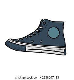 Cool Blue Sneakers, weißer Hintergrund, Vektorgrafik