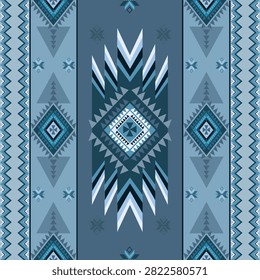 Cool Blue Southwestern Tribal Pattern. Denim Ethnic Geometric Textile. Bring a cool, effortless vibe to your fashion line with this Southwestern tribal geometric pattern. Featuring a refined blend of ocean blue, navy, and muted grey tones, this versatile ethnic design is tailor-made for denimwear, scarves, casual jackets, and modern boho-chic apparel. A stylish statement piece for timeless streetwear and everyday fashion.