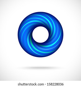 Cool blue swirl icon. Vector illustration eps 10