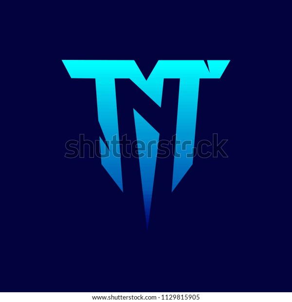 Verbazingwekkend Cool Blue Tnt Simple Logo Design Stock Vector (Royalty Free IX-91