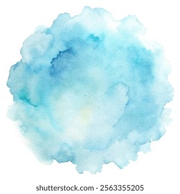 Cool blue watercolor splash creating a refreshing and tranquil effect.