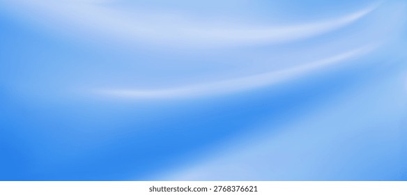 Cool blue wave background with clean sky gradient gradation. Blue degrade ombre backdrop with haze blur effect. Glow cyan banner for technology, medical aesthetic gradient posters. 3D vector bg