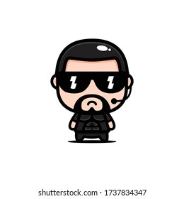 cool bodyguard character vector design