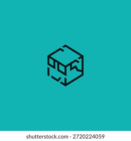 Cool box with glasses abstract logo.