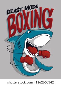 cool boxer shark vector design for t shirt