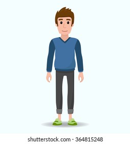 Cool boy character standing