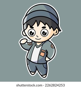 Cool Boy Chibi illustration vector art design