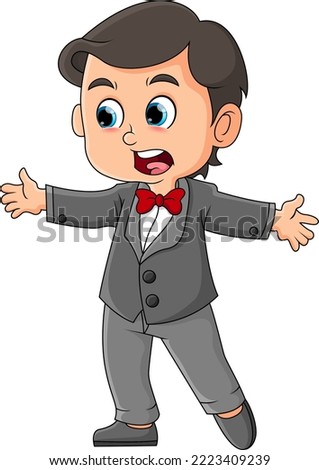 The cool boy is performing as a master of ceremony in an event of illustration