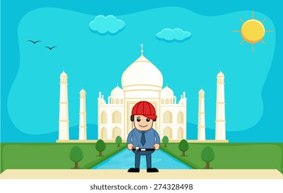 Cool Boy Portrait at Taj Mahal