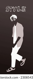 Cool boy silhouette, perfect for a poster