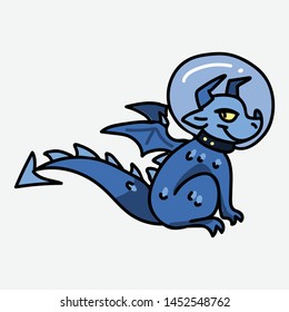 Cool boys astronaut dragon cartoon vector illustration motif set. Hand drawn isolated space fairytale elements clipart for mythology blog, star and galaxy graphic, lizard web buttons.