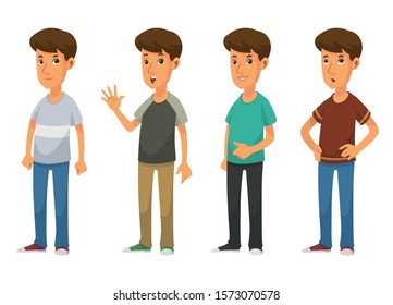 cool boys using casual style vector illustration