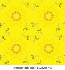 Cool branches elegant seamless floral motif pattern, stylized flowers organic print, vector ornate background. Classic floral stylized organic seamless fabric print vector with flowers, twigs.