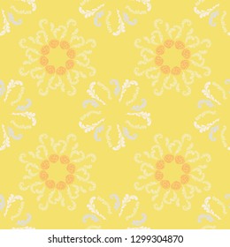 Cool branches elegant seamless floral motif pattern, stylized flowers organic print, vector ornate background. Classic floral stylized organic seamless textile vector with flowers and twigs.