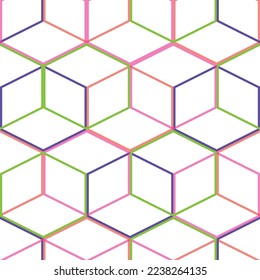 Cool bright colorful seamless pattern with rhombus shape diamonds, vector texture Colorful Vector Abstract Grunge background