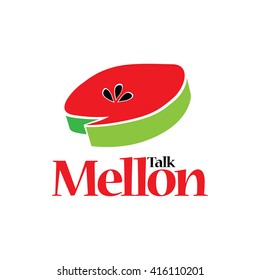 Cool bright colorful talking bubble  jucie Watermelon shape vector illustration in an isolated white background