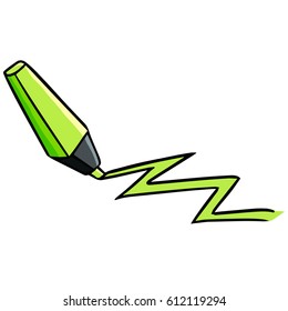 Cool and bright green highlighter - vector.