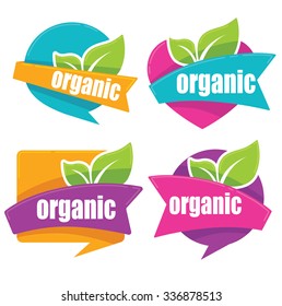 cool and bright organic stickers collection