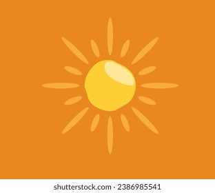 vector de dibujos animados del sol brillante fresco