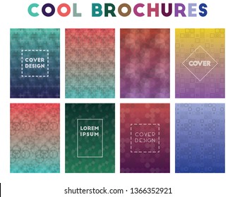 Cool Brochures. Alluring geometric patterns, delightful vector illustration.